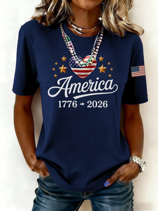 Women's casual American 250th Anniversary T-shirt-America250