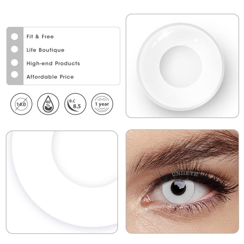 Uniieye Circle Block & Mini Sclera Prescription Cosplay Colored Contact Lenses-UNIIEYE