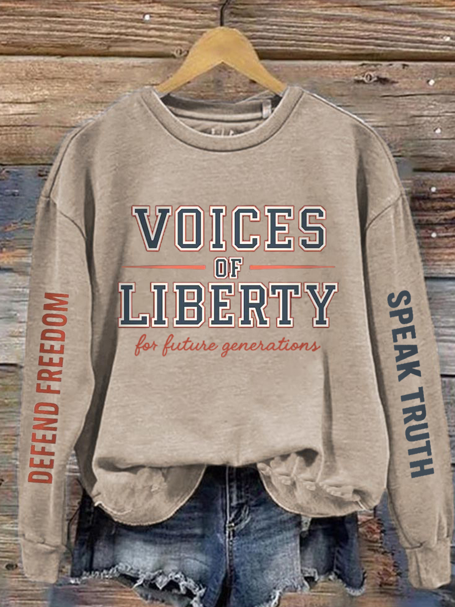 Women's Voice of Liberty For Future Generation Print Sweatshirt-America250