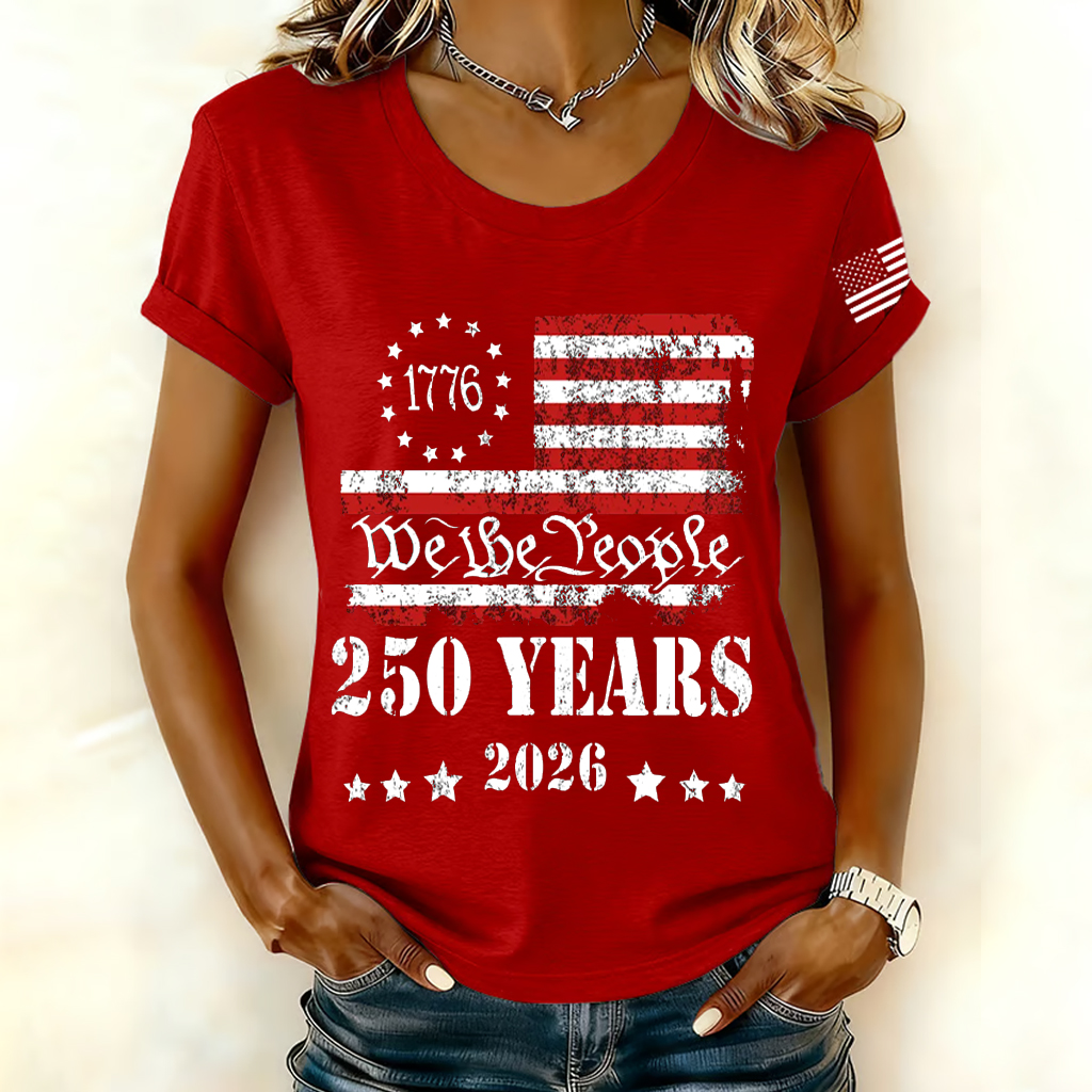 Women's US 250th Anniversary Art Print Short-Sleeve T-Shirt-America250