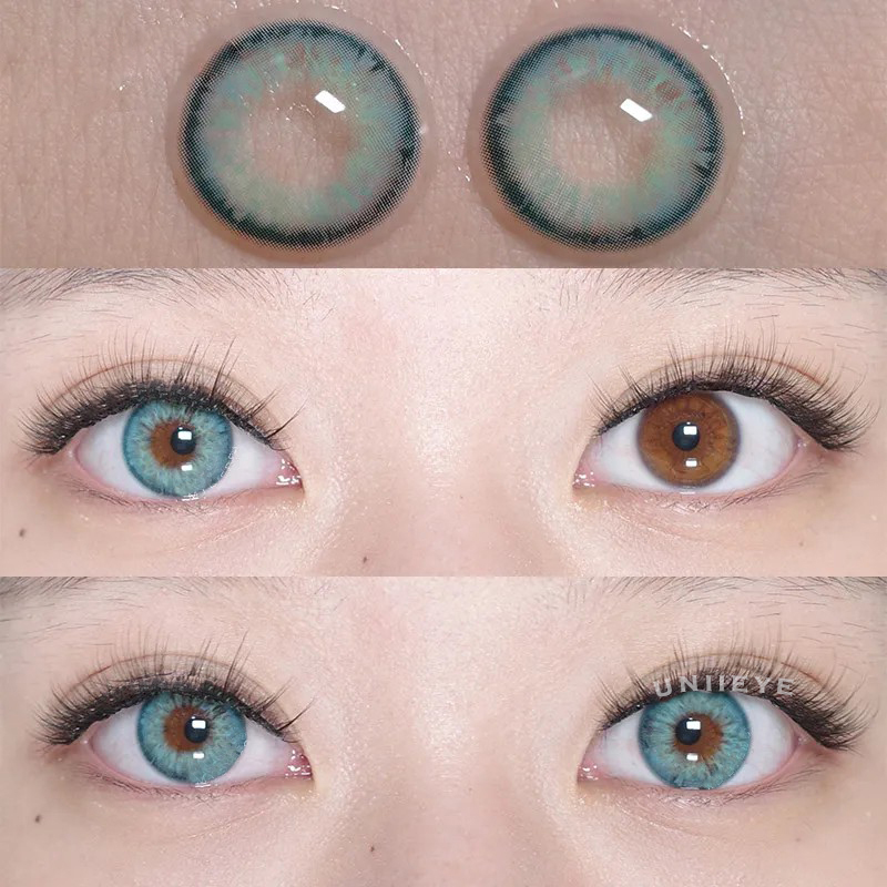 Uniieye Aegean Sea II Blue Prescription Colored Contact Lenses
