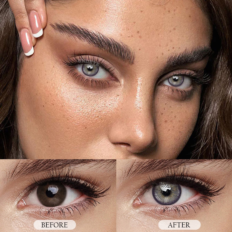 Uniieye Sicilian Grey Prescription Colored Contact Lenses-UNIIEYE