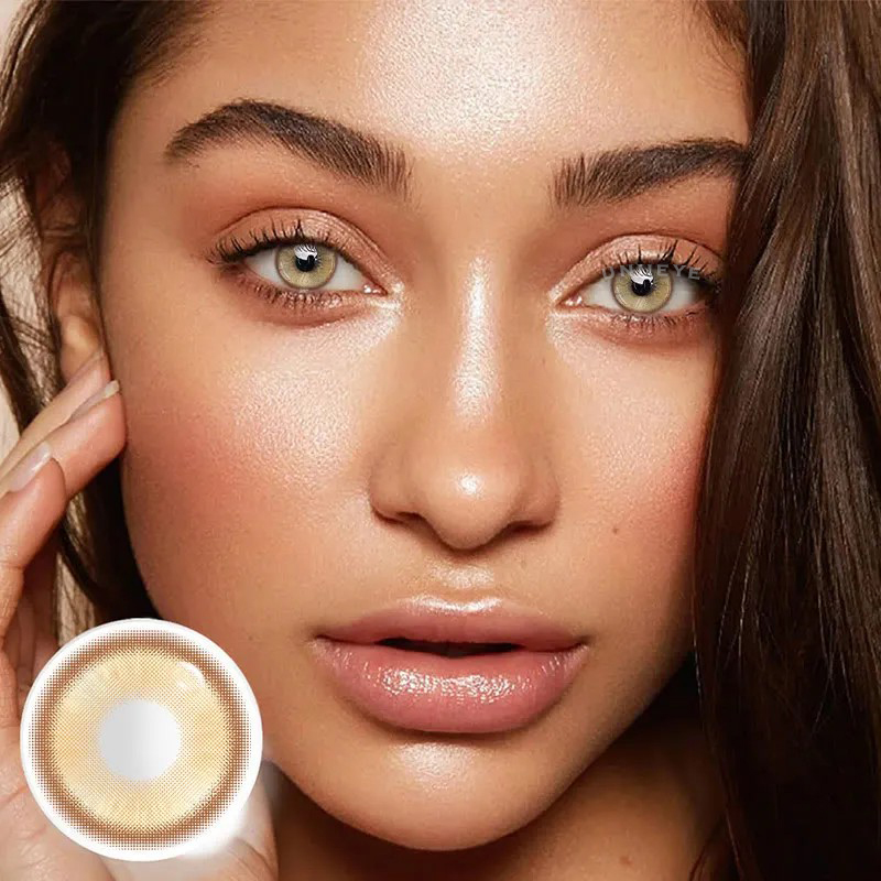 Uniieye Magic Coral Gold Brown Prescription Colored Contact Lenses