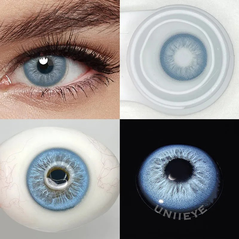 Uniieye Unspoken Mirage Blue Prescription Colored Contact Lenses
