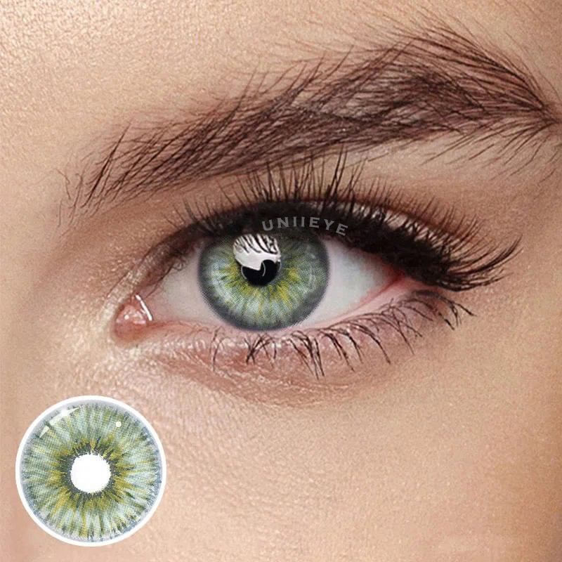 Uniieye Rebirth Cosmic Green Prescription Colored Contact Lenses