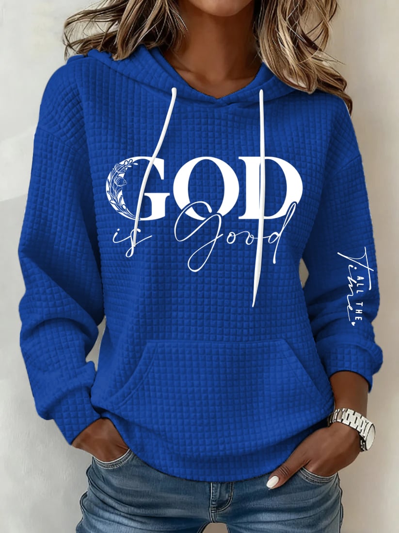 Women's Retro God Is Good  Faith Printed Sweatshirt-America250