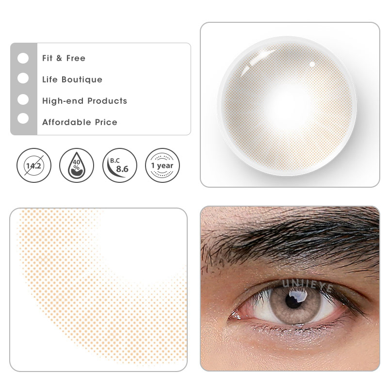 Uniieye Hidrocor II Ocre Prescription Men Colored Contact Lenses