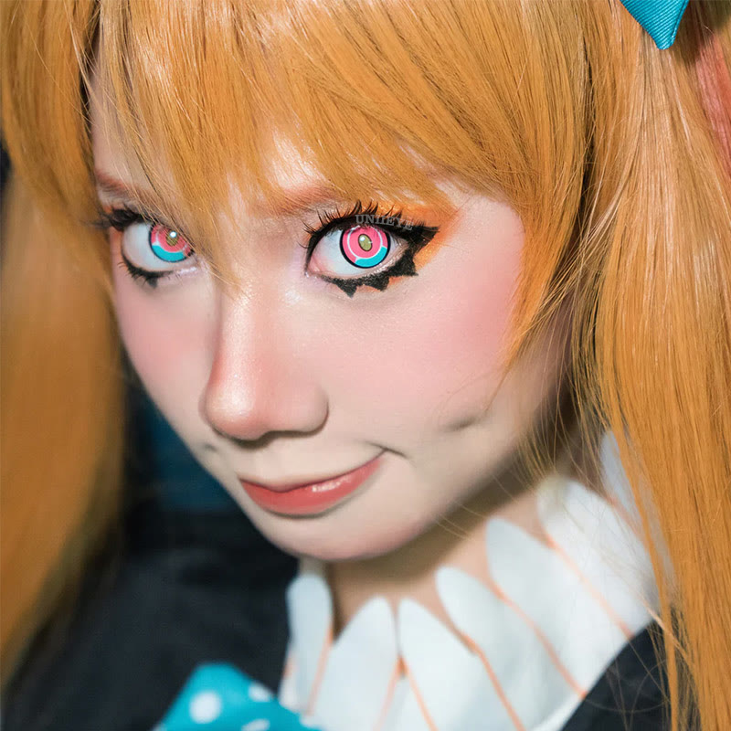 Uniieye Blind Titan Pink Cosplay Colored Contact Lenses-UNIIEYE