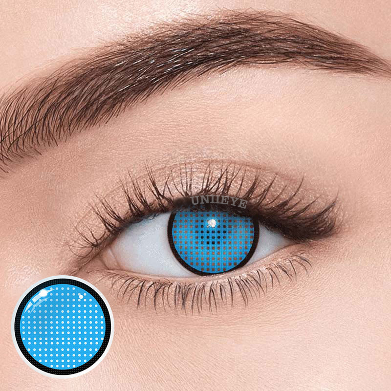 Uniieye Blind Blue Mesh Cosplay Colored Contact Lenses-UNIIEYE