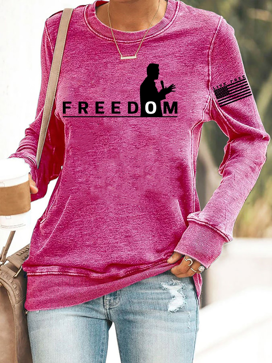 Women's Freedom Live Free Print Sweatshirt-America250