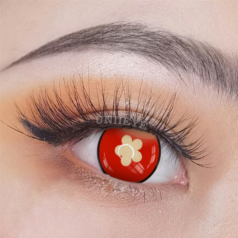 Uniieye Blind Hutao Red Cosplay Colored Contact Lenses-UNIIEYE