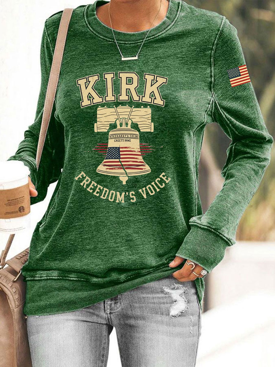 Women's Voice of Freedom Print Casual Sweatshirt-America250