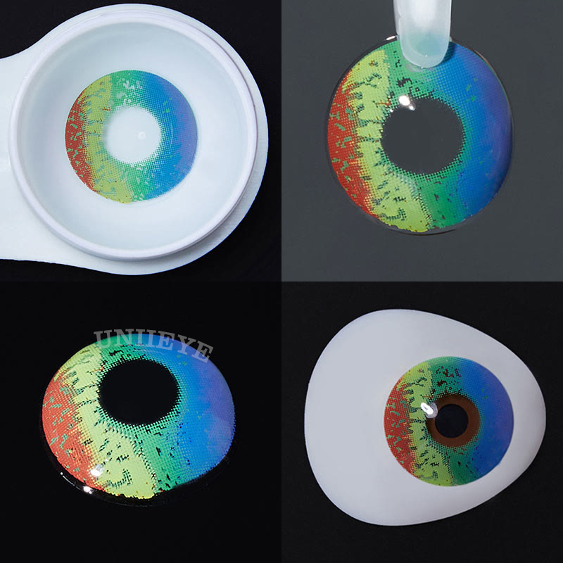 Uniieye Pride Day Multi Rainbow Prescription Cosplay Colored Contact Lenses-UNIIEYE