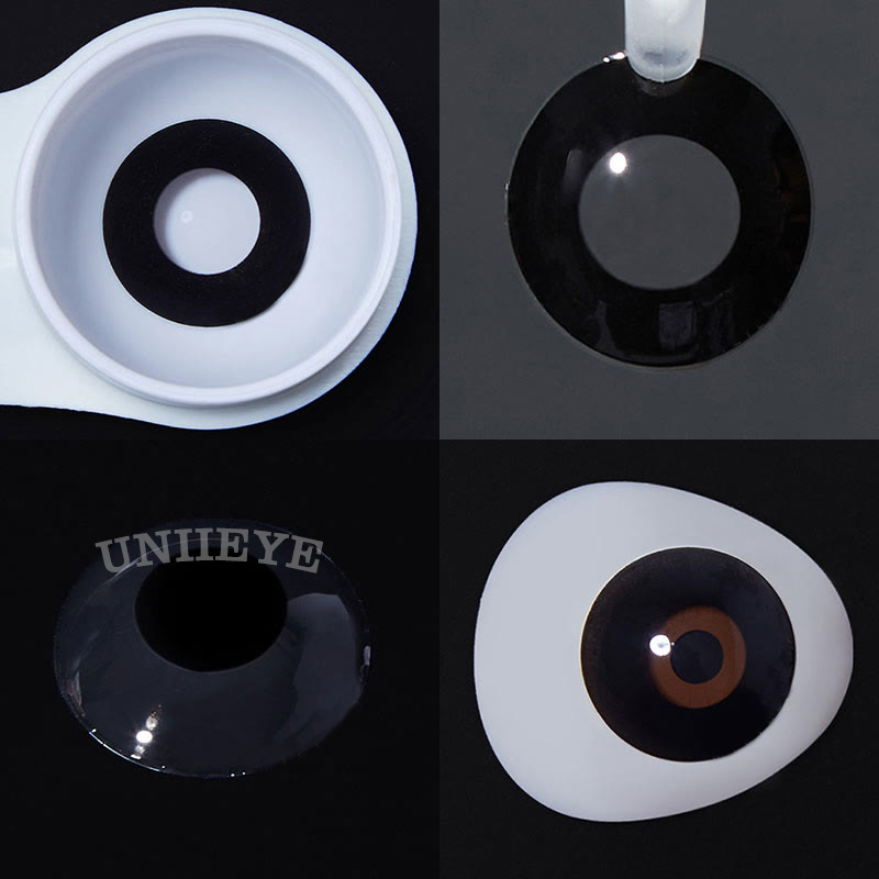 Uniieye Black Block Prescription Cosplay Colored Contact Lenses-UNIIEYE
