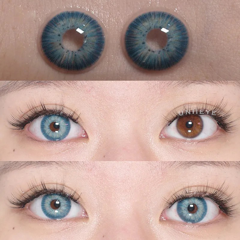 Uniieye New York III Blue Prescription Colored Contact Lenses