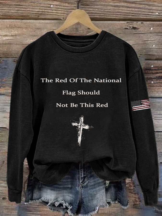 Women's National Flag Slogan Sweatshirt-America250