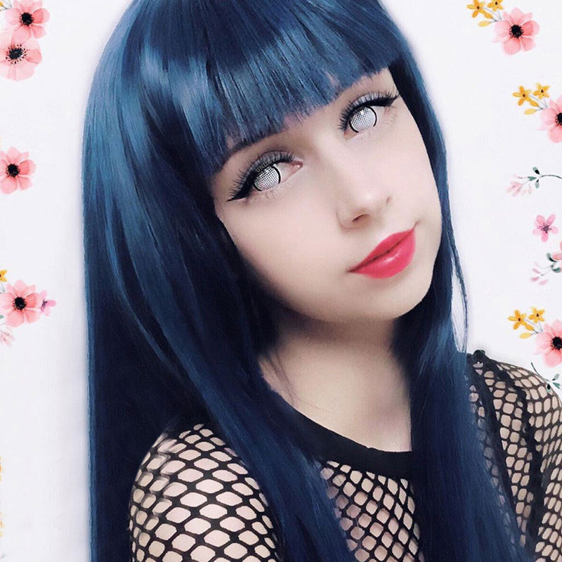 Uniieye Blind White Manson Mesh Prescription Cosplay Colored Contact Lenses-UNIIEYE