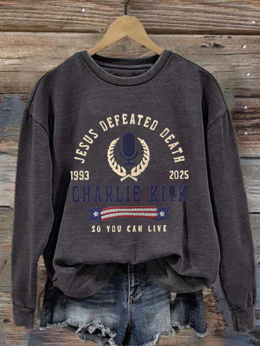 Women's Jesus Defeated Death So You Can Live R.I.P C.K Sweatshirt-America250