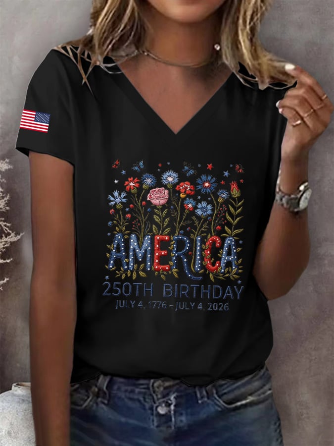 Women's America 250th Birthday T-Shirt-America250