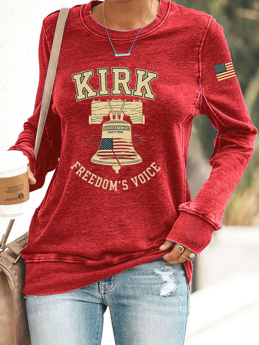 Women's Voice of Freedom Print Casual Sweatshirt-America250