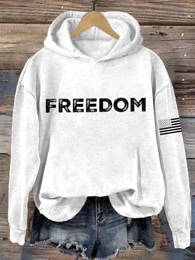 Women's freedom Print Casual Hoodie Sweatshirt-America250