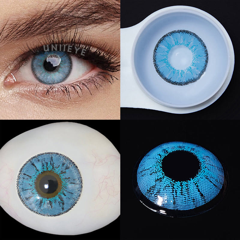 Uniieye Magic Hour II Vika Blue Prescription Men Colored Contact Lenses