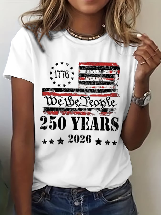 Women's 250th America Anniversary Casual Printed T-Shirt-America250