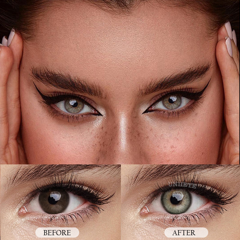 Uniieye Vika Tricolor Dolce Grey Prescription Colored Contact Lenses-UNIIEYE