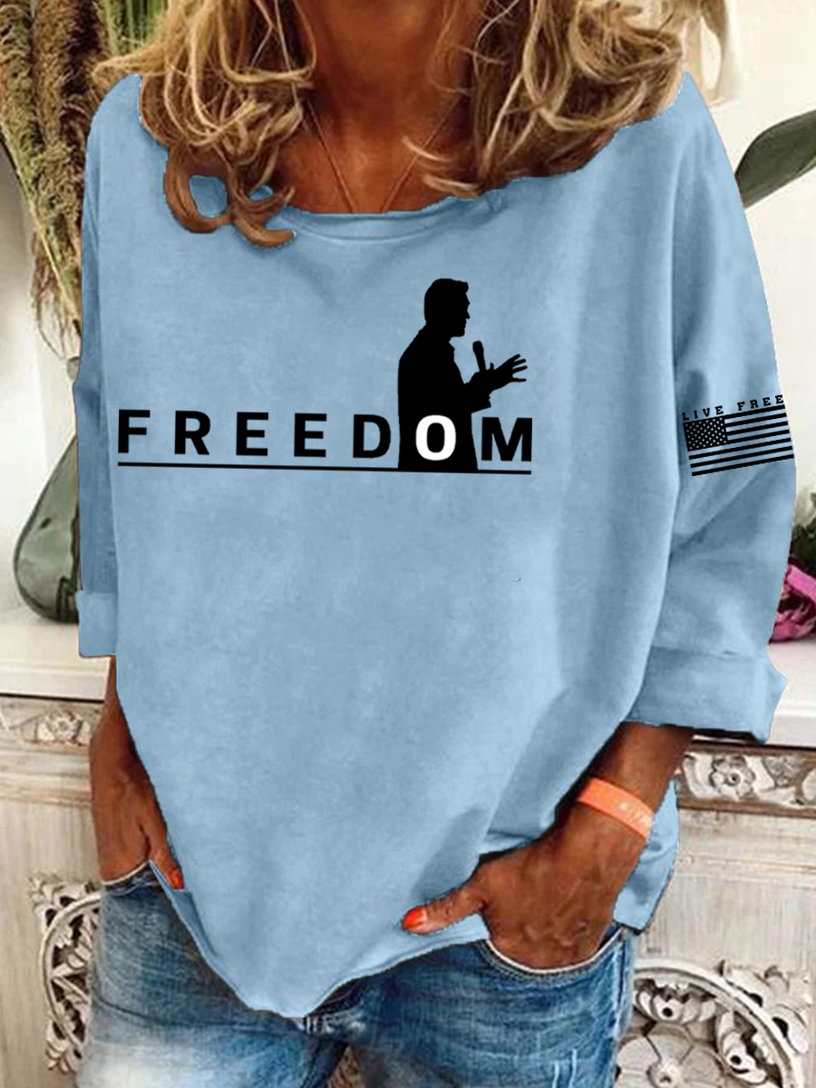 Women's Freedom Live Free Print Sweatshirt-America250