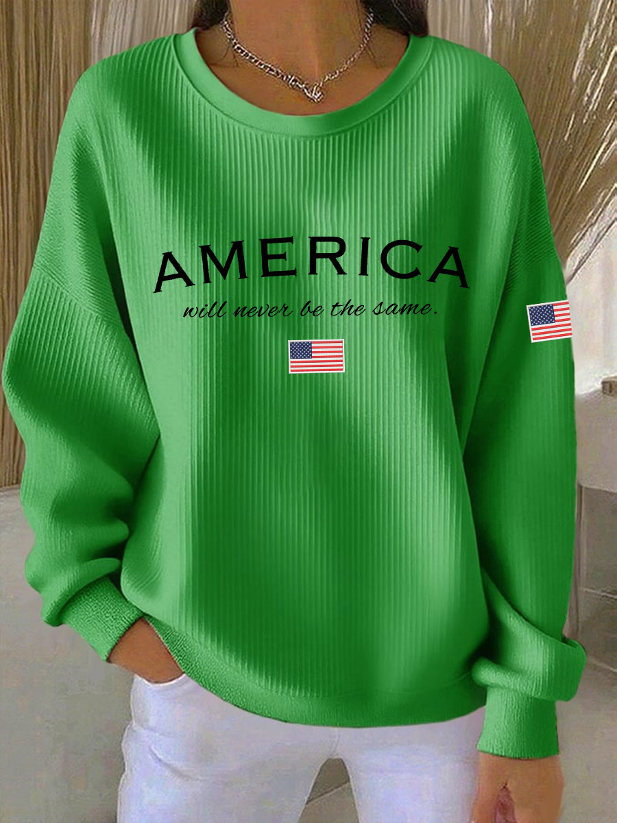 Women's American Will Never Be The Same Printed Casual Sweatshirt-America250