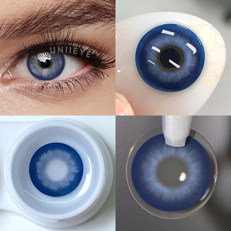 Uniieye Dolly Blue Prescription Men Colored Contact Lenses