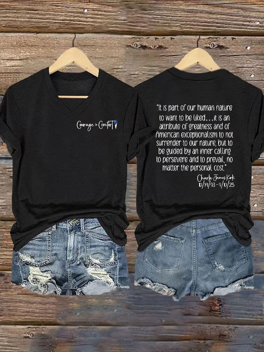 Women's C.K Iron On Short Sleeve T-Shirt-America250