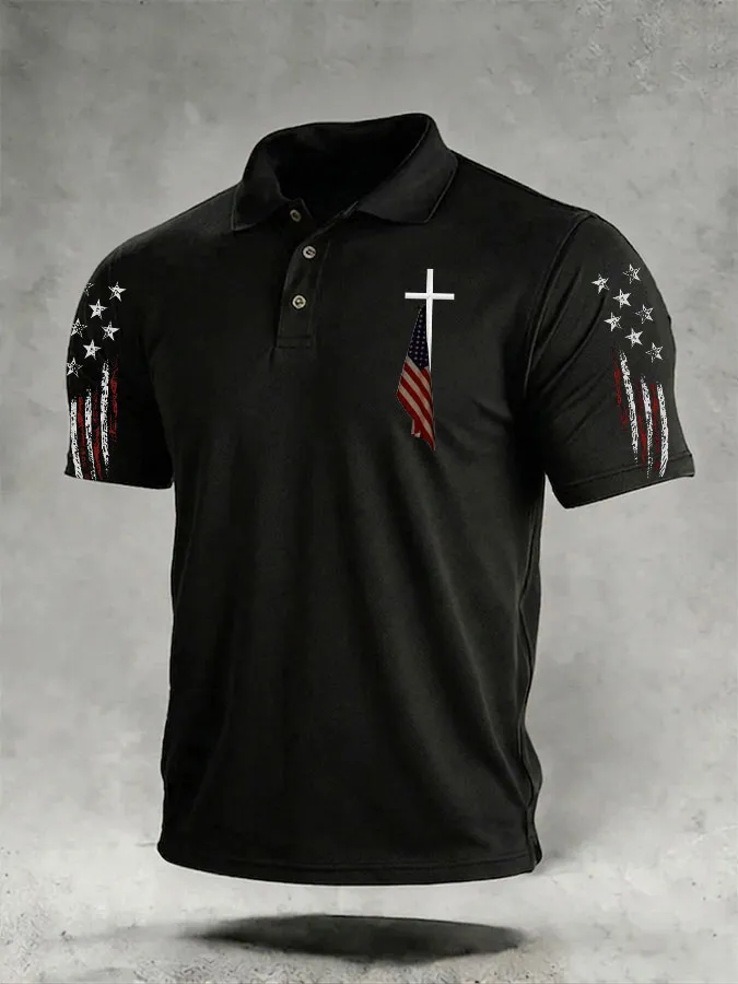 Men's America 250th Anniversary Print Casual Polo Shirt-America250
