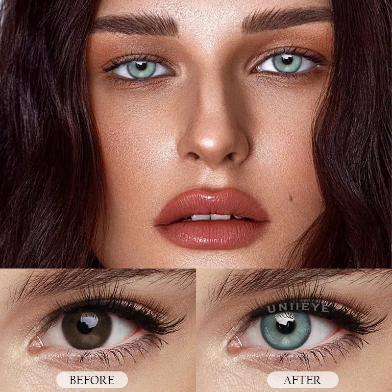 Uniieye Neo Glamour Blue Green Prescription Colored Contact Lenses
