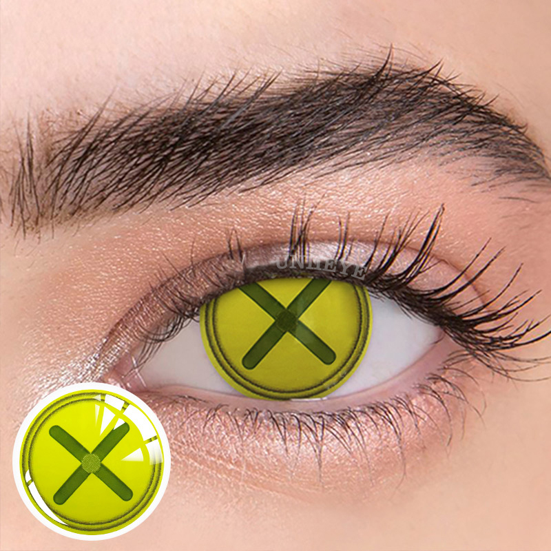 Uniieye Blind Button Eye Green Cosplay Colored Contact Lenses-UNIIEYE