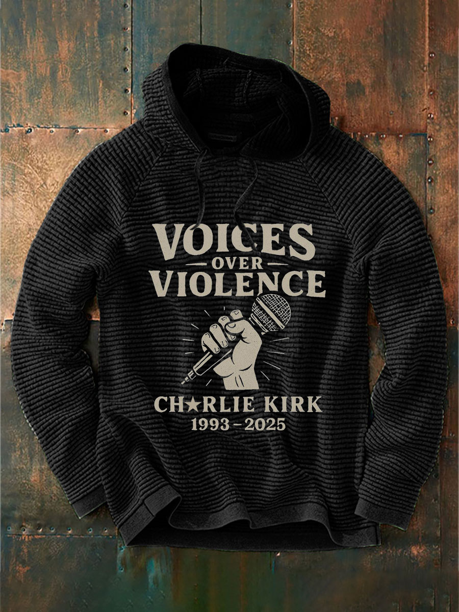 Men's Voices Over Violence Printed Casual Hoodie-America250