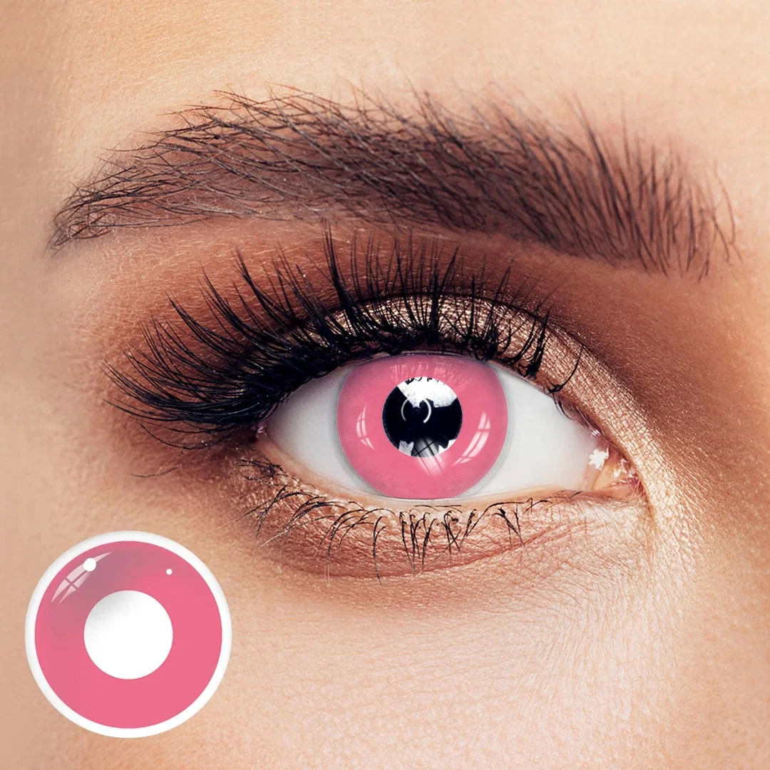 Uniieye Pink Block Halloween Cosplay Colored Contact Lenses | 1 Year