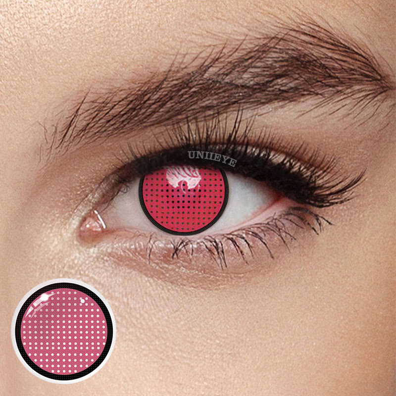Uniieye Blind Red Manson Mesh Cosplay Colored Contact Lenses-UNIIEYE