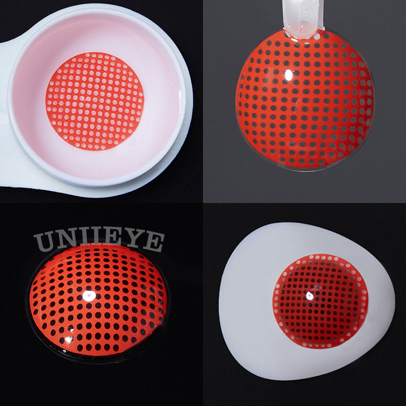 Uniieye Blind Red Mesh Cosplay Colored Contact Lenses-UNIIEYE