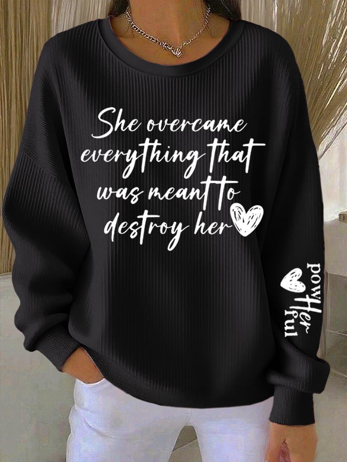 Women's Retro Faith Print Casual Sweatshirt-America250