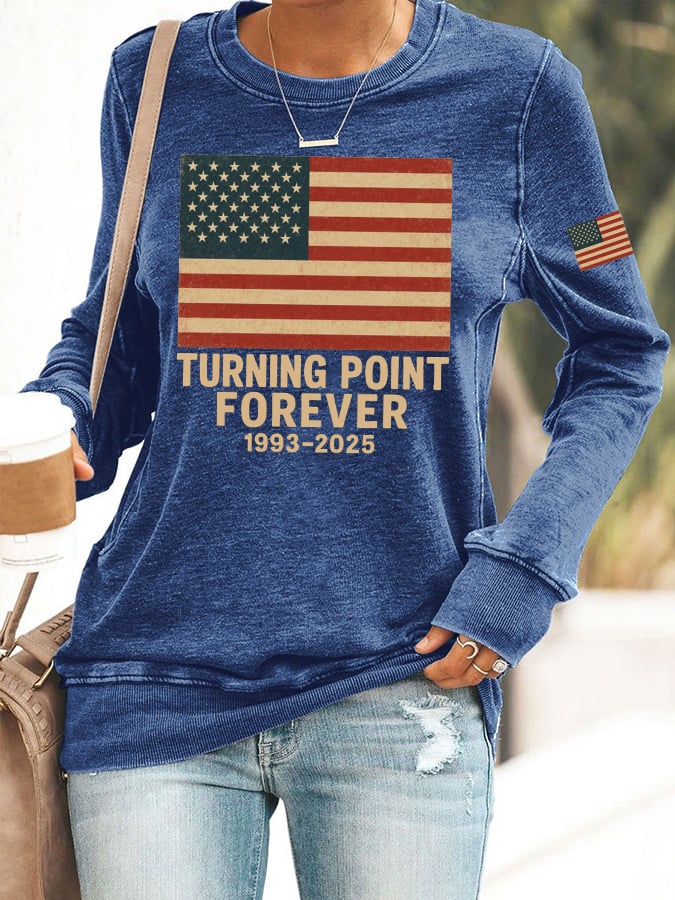Women's TP Forever 1993 2025 Print Round Neck Sweatshirt-America250