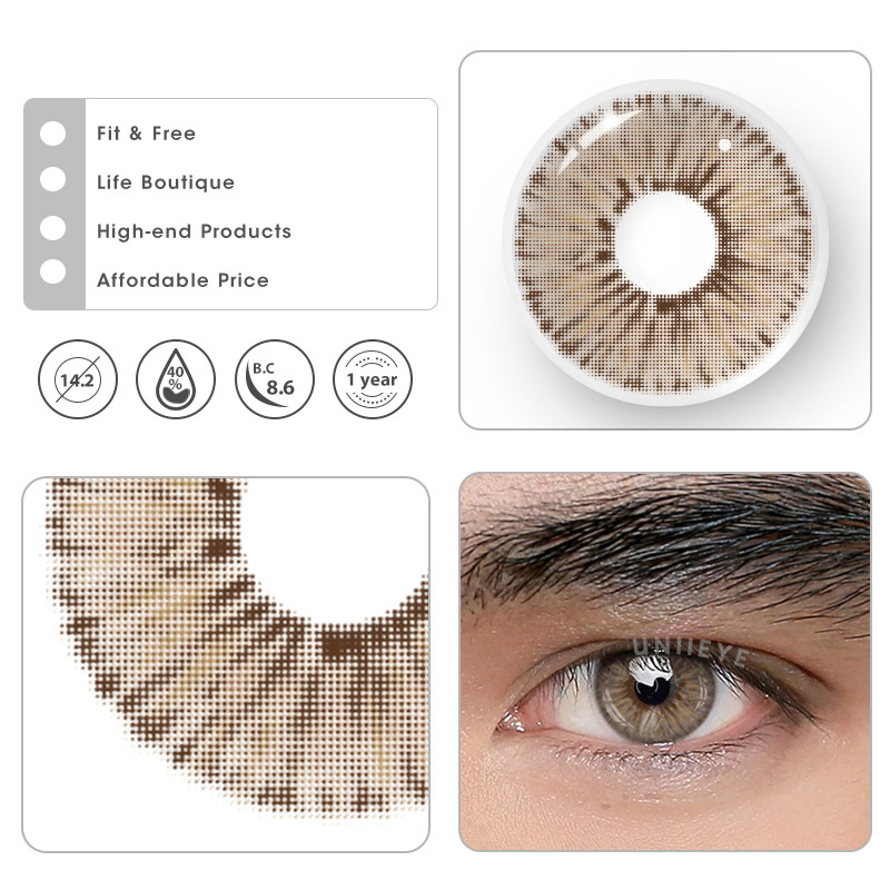 Uniieye Van Gogh Brown Prescription Men Colored Contact Lenses