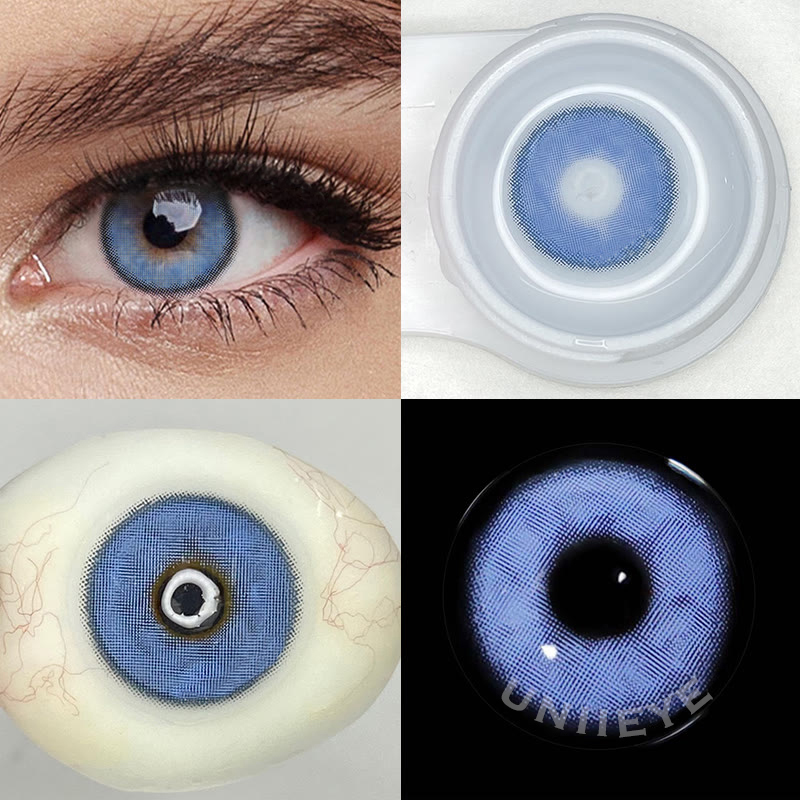 Uniieye Silvana Blue Prescription Colored Contact Lenses