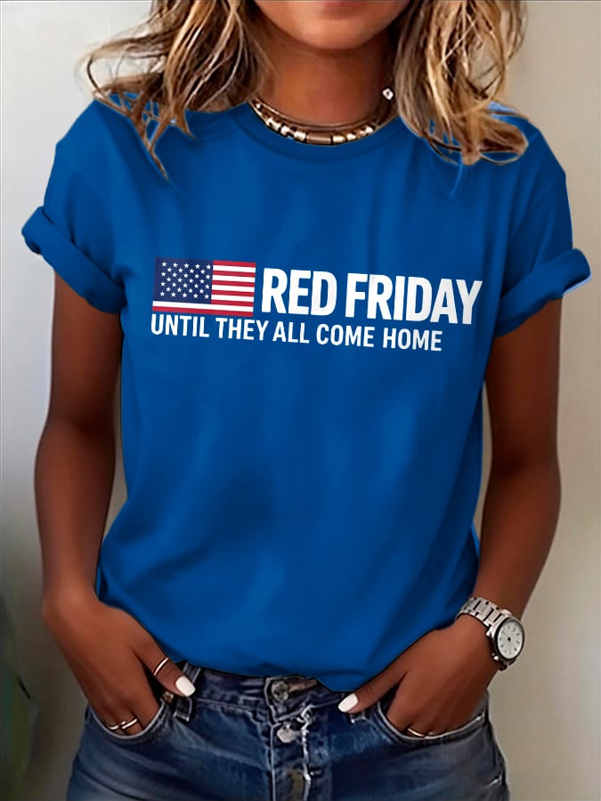 Women's Red Friday Print T-Shirt-America250