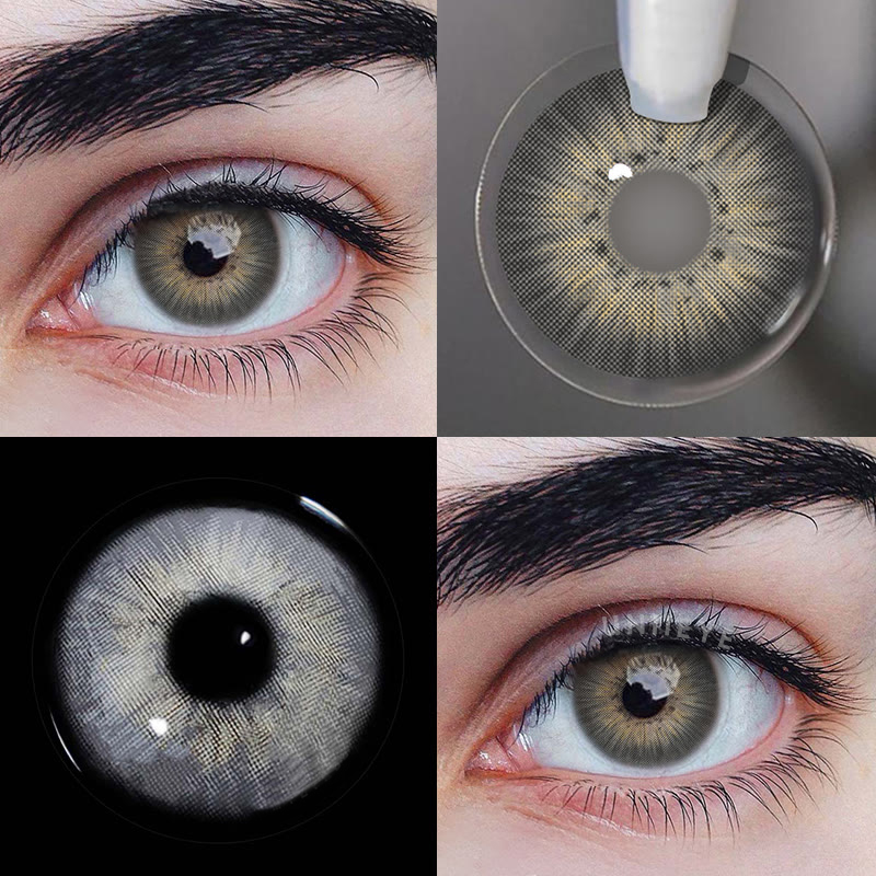 Uniieye New York III Grey Prescription Men Colored Contact Lenses