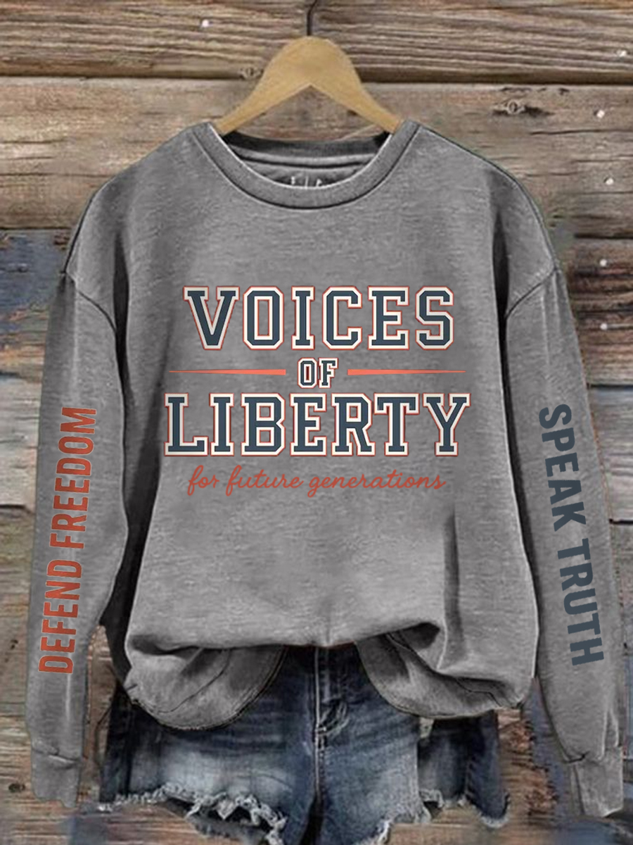 Women's Voice of Liberty For Future Generation Print Sweatshirt-America250