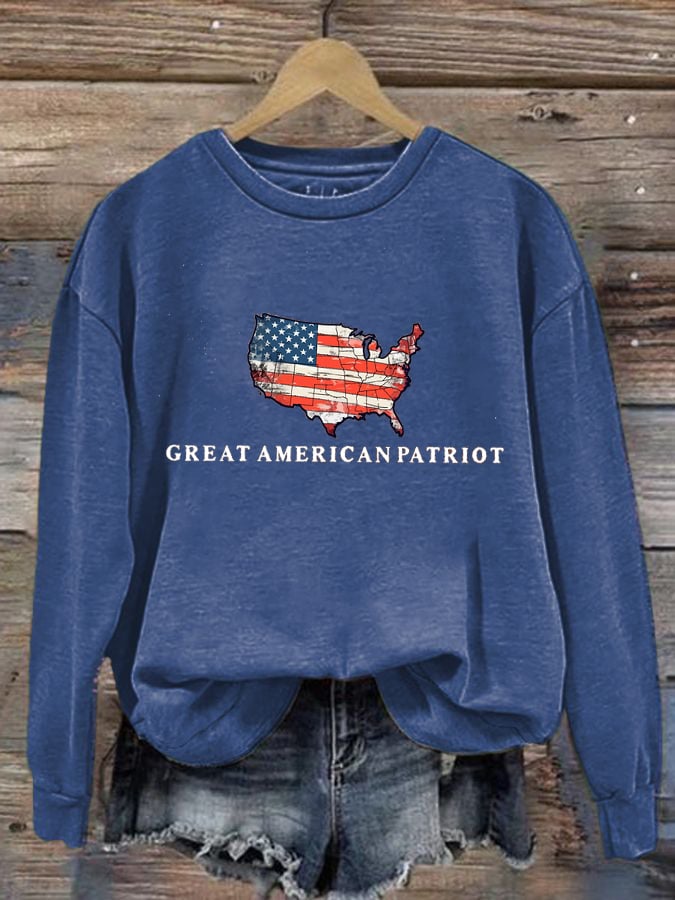 Women's Printed Casual Sweatshirts-America250