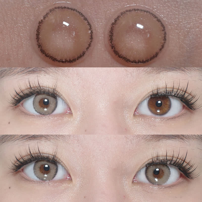 Uniieye Fox's Eye Brown Prescription Colored Contact Lenses-UNIIEYE