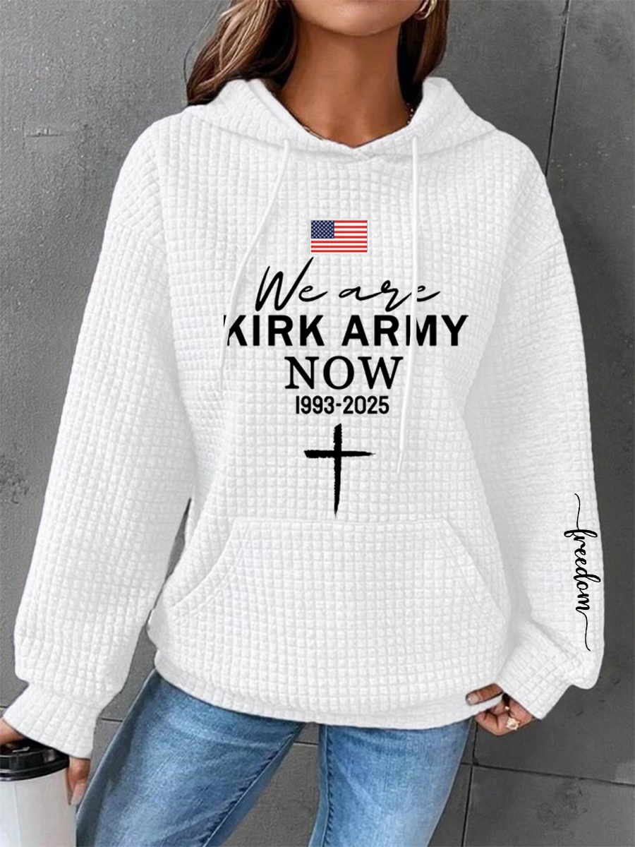 Women's We Are Kirk Army Now! R.I.P C.K Waffle Hoodie-America250
