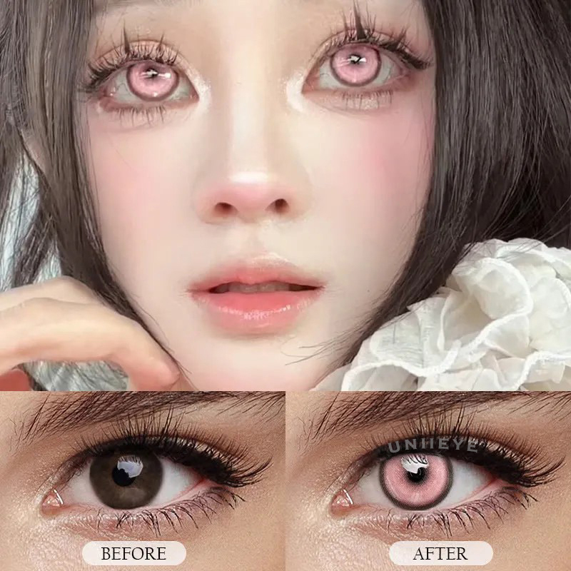 Uniieye Cyber Pink Prescription Cosplay Colored Contact Lenses | 6 Months